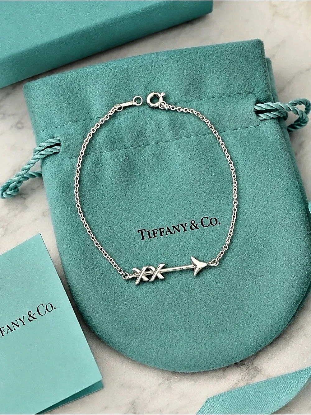 Tiffany & Co. Paloma's Graffiti Arrow Bracelet. Silver & Blue